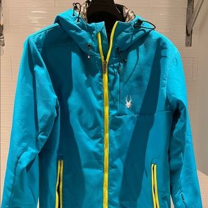 Spyder blue and yellow jacket RN 143097 and CA# 58744